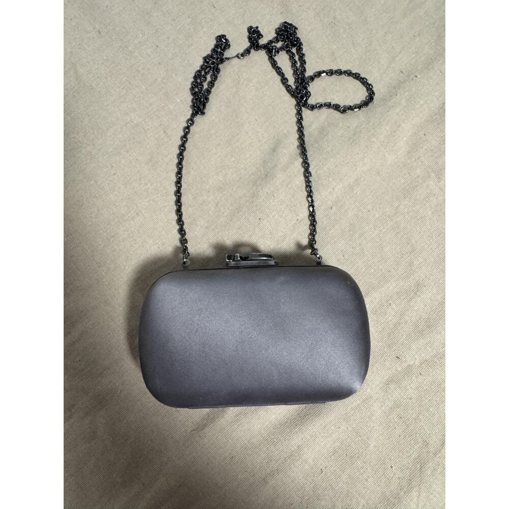 Corto Moltedo Clutch Womens Gray Chain Evening Moon Star Clasp Made in Italy